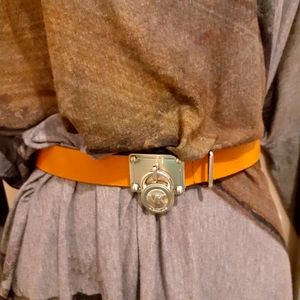 Micheal Kors Belt with Tan Leather & Silver Buckle